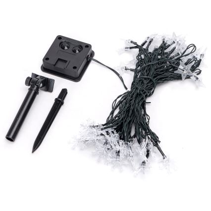 Aigostar - Guirlanda solar LED 50 LEDs/8 modos 12 m 800 mAh IP65 branco quente