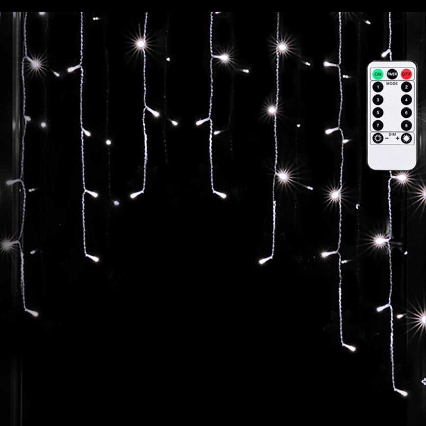 Aigostar - Cordão de Natal LED para exterior 100xLED/6W/230V/8 funções 1,5x1m IP44 branco frio + controlo remoto