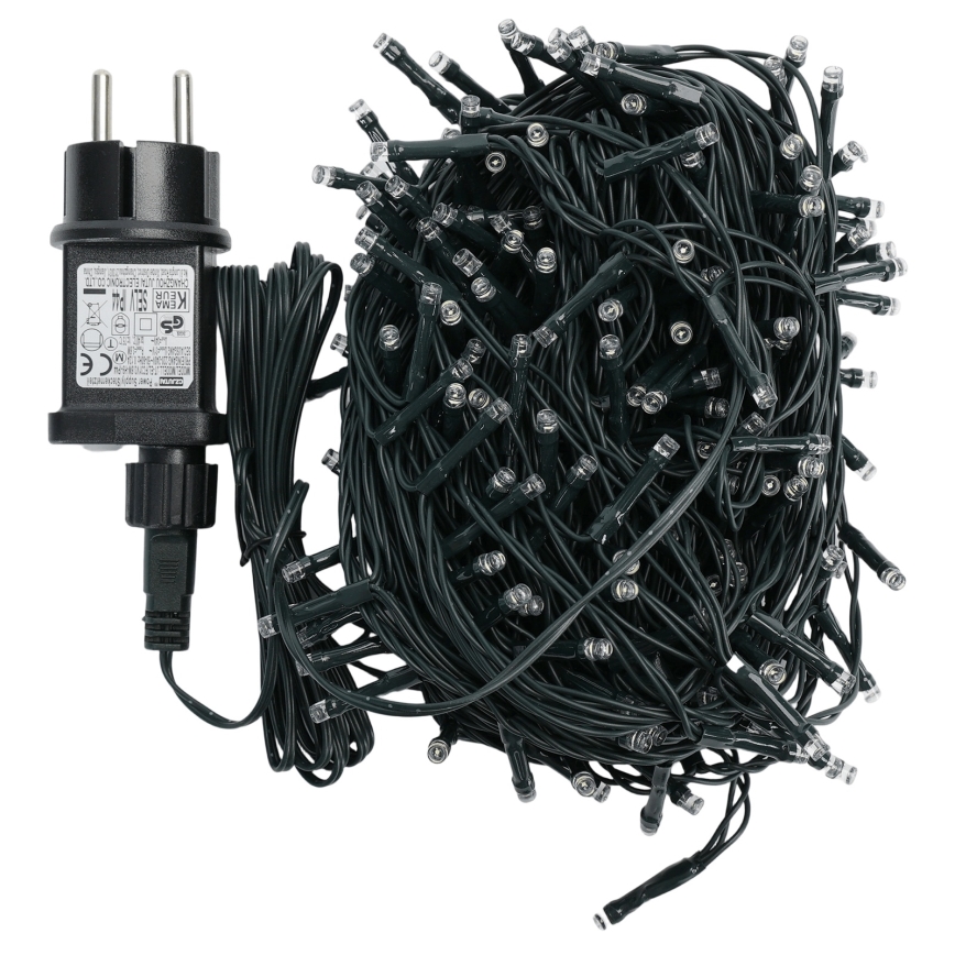 Aigostar - Corrente de Natal LED para exterior 200xLED/8 funções 20m IP44 branco frio