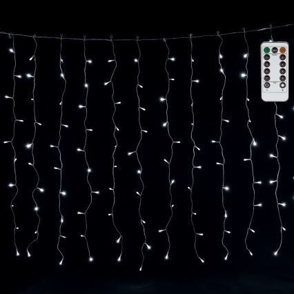 Aigostar - Guirlanda LED para exterior 300 LEDs/8 funções 3x1m IP44 branco frio + controlo remoto
