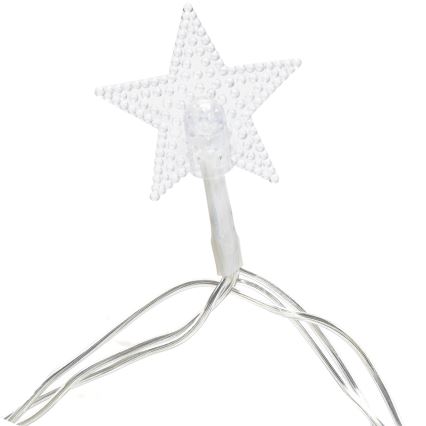 Aigostar - Cordão de Natal LED para exterior, 50 LEDs, 8 funções, 3x pilhas AA, 5 m, IP44, branco frio