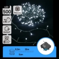 Aigostar - Cordão de Natal LED para exterior 500 LEDs/8 funções 4xAA 25,3 m IP44 branco frio