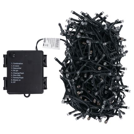 Aigostar - Guirlanda de Natal LED para exterior 500 LEDs / 8 funções 4x pilhas AA 25,3 m IP44 multicolorido