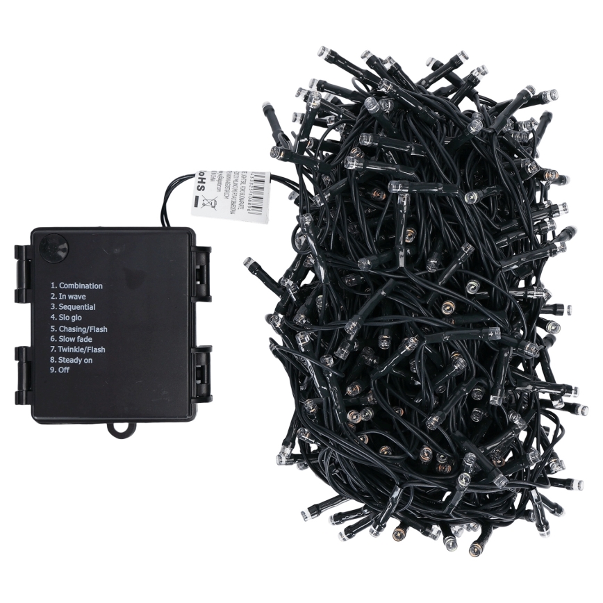 Aigostar - Guirlanda de Natal LED para exterior 500 LEDs / 8 funções 4x pilhas AA 25,3 m IP44 multicolorido