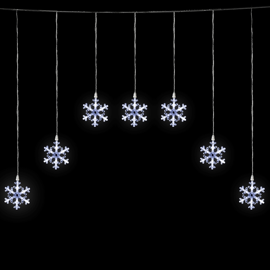 Aigostar - Cordão de luzes LED para exterior, 84 LEDs / 8 modos, 1,2x1m, IP44, branco frio, com flocos de neve decorativos