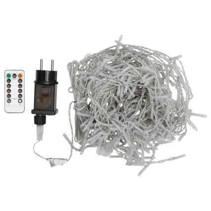 Aigostar - Guirlanda LED de Natal para exterior, 300 LEDs / 8 funções, 3x1m, IP44, branco frio + controlo remoto