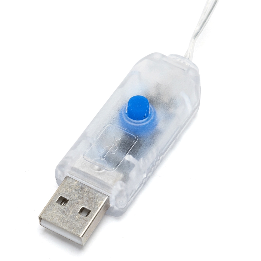 Aigostar - Cordão decorativo LED 40 LEDs / 5W / USB, 9 m, branco quente