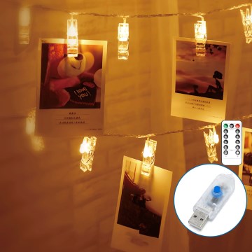 Aigostar - Cordão decorativo LED, 80 LEDs, 5 W, USB, 13 m, branco quente