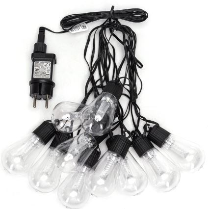 Aigostar - Cordão decorativo LED para exterior 10xLED/8m IP44 branco frio