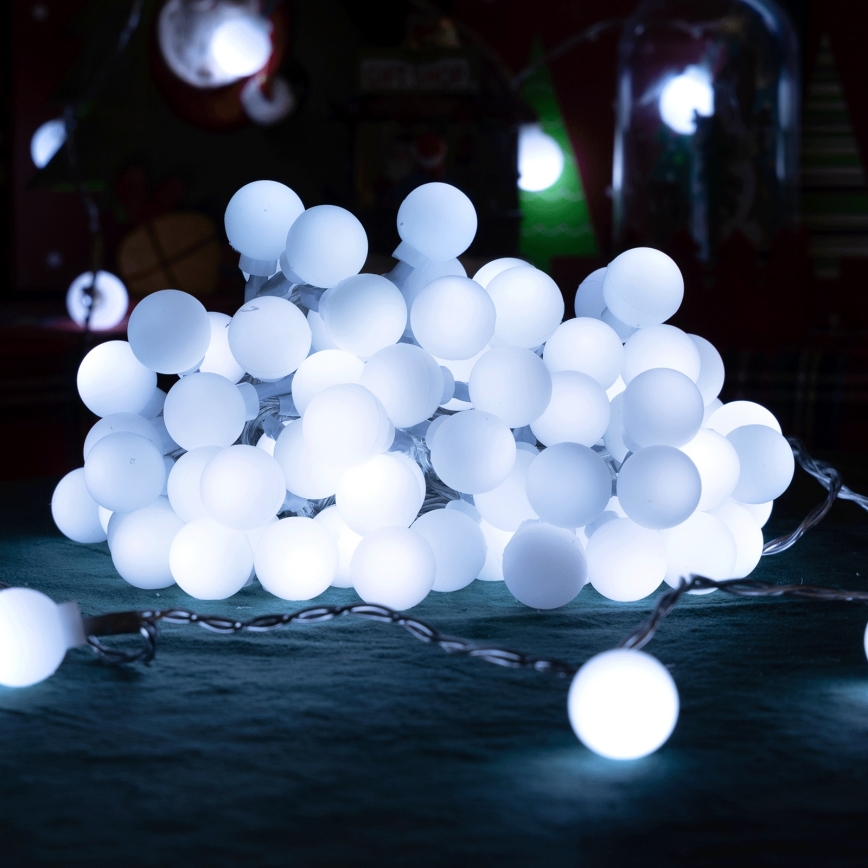 Aigostar - Guirlanda decorativa LED para exterior, 50 LEDs / 8 funções, 5 m, IP44, branco frio