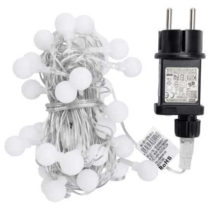 Aigostar - Guirlanda decorativa LED para exterior, 50 LEDs, 8 modos, 5 m, IP44, branco frio