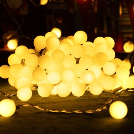 Aigostar - Guirlanda decorativa LED para exterior, 50 LEDs / 8 funções, 5 m, IP44, branco quente