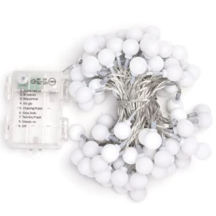 Aigostar - Guirlanda LED para exterior 100xLED/3xAA/8 funções 10,3 m IP44 branco quente