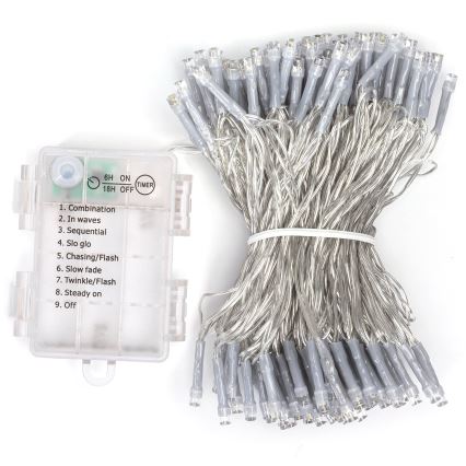 Aigostar - Cordão LED para exterior 150 LEDs/8 funções 15,3m IP44 branco frio