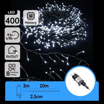 Aigostar - Cordão LED para exterior, 400 LEDs / 8 funções, 13 m, IP44, branco frio