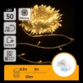 Aigostar - Cordão LED para exterior 50xLED/8 funções 3xAA 5,3m IP44 branco quente