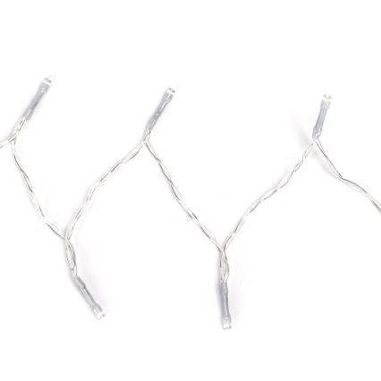 Aigostar - Cordão LED para exterior 50xLED/8 funções 3xAA 5,3m IP44 branco quente