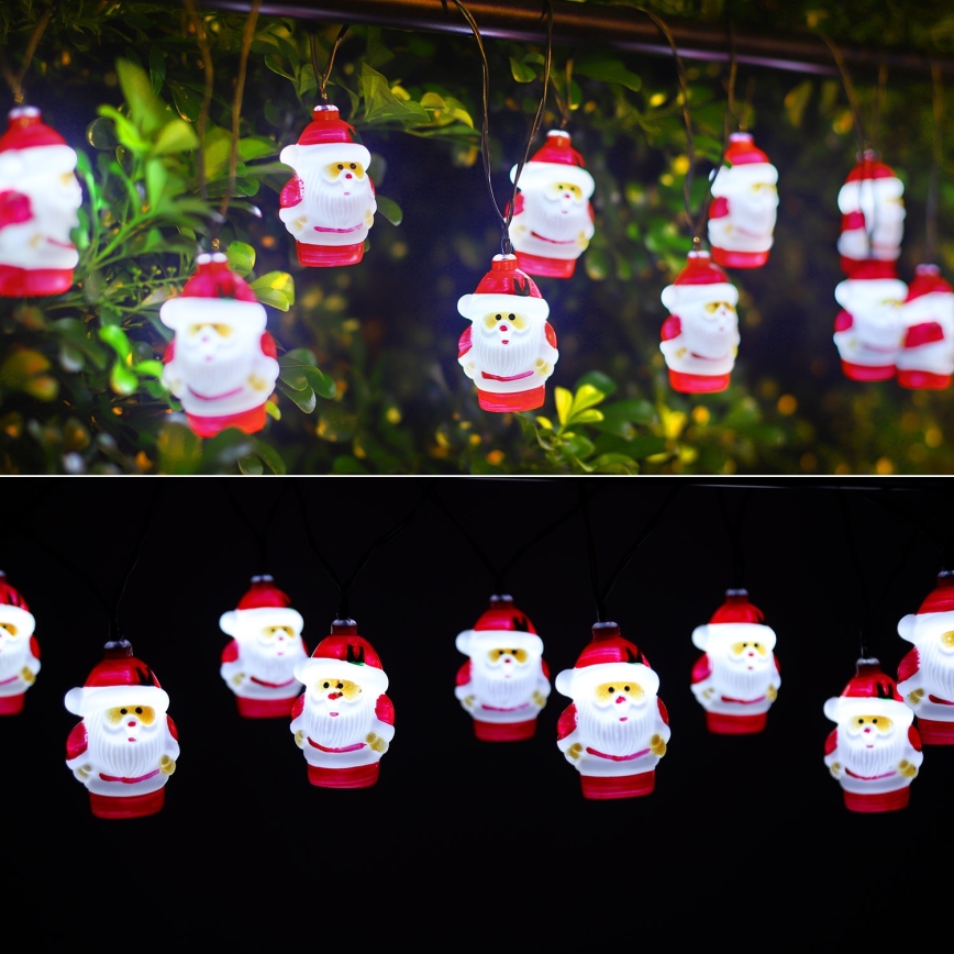 Aigostar - Guirlanda LED solar de Natal 10xLED/3,8 m IP44 branco frio 400 mAh