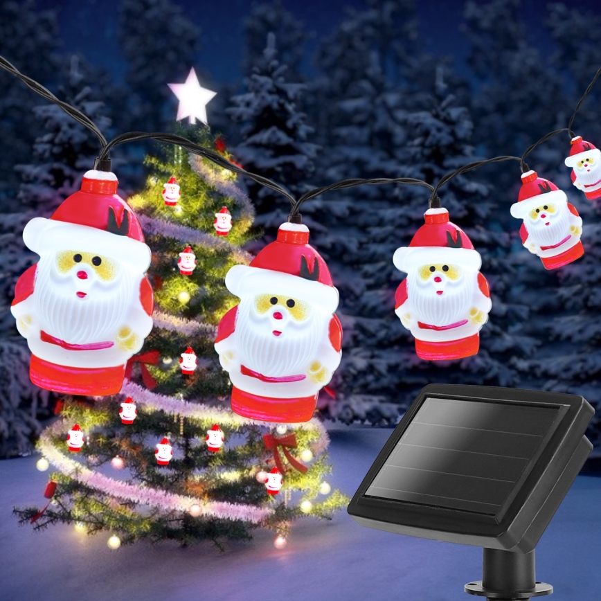 Aigostar - Guirlanda LED solar de Natal 10xLED/3,8 m IP44 branco frio 400 mAh