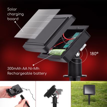 Aigostar - Guirlanda LED solar de Natal 10xLED/3,8 m IP44 branco frio 400 mAh