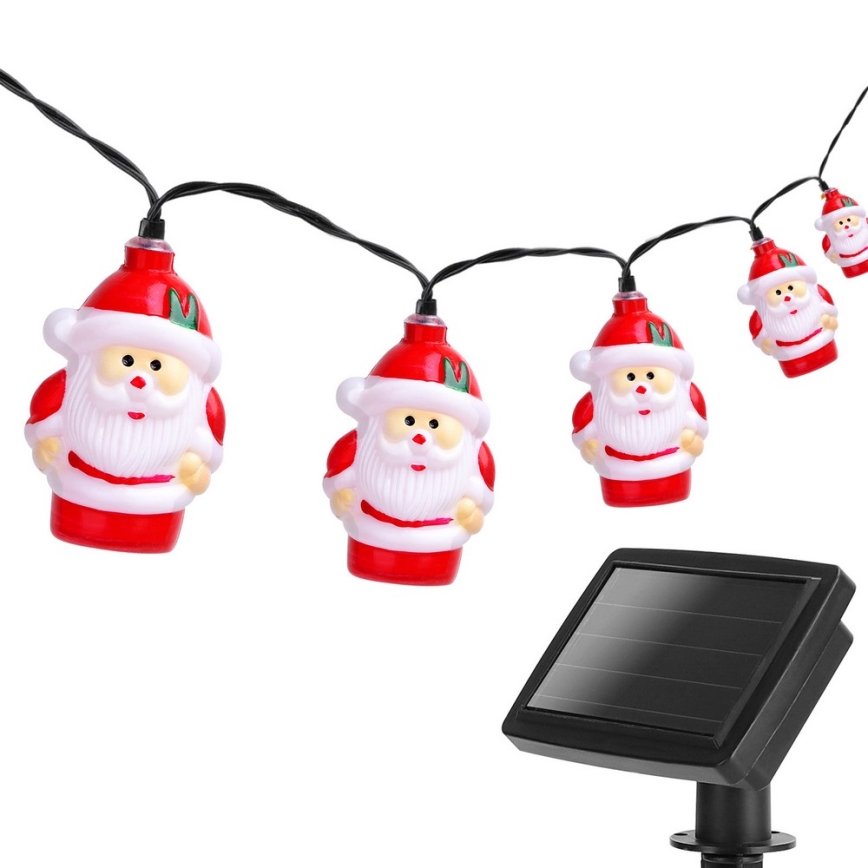 Aigostar - Guirlanda LED solar de Natal 10xLED/3,8 m IP44 branco frio 400 mAh
