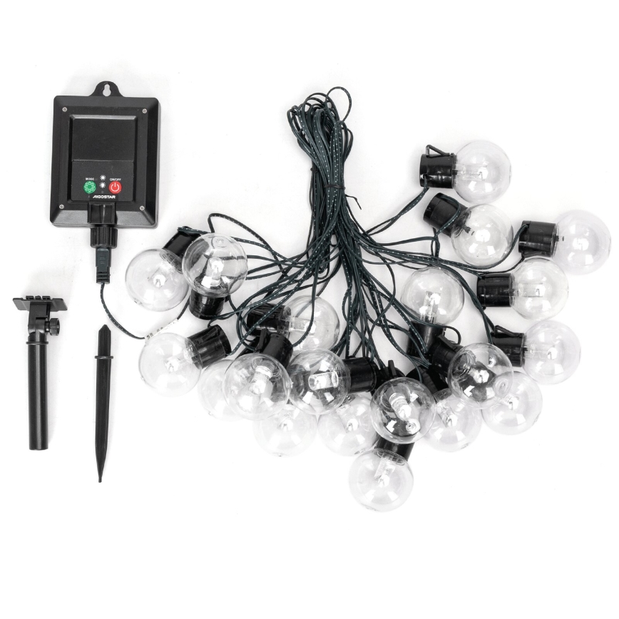 Aigostar - Cordão solar LED 20xLED/8 funções 11,5m IP65 multicolorido