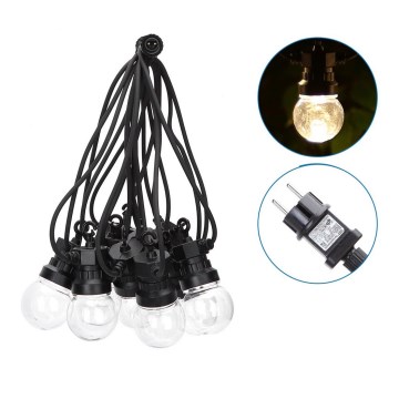Aigostar - Corrente decorativa exterior LED 10xLED/8m IP44 branco quente