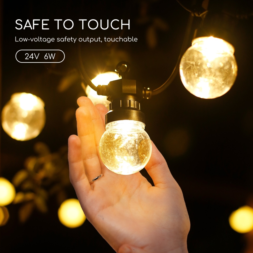 Aigostar - Corrente decorativa exterior LED 10xLED/8m IP44 branco quente