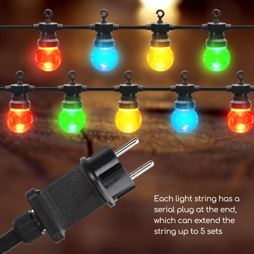 Aigostar - Corrente decorativa exterior LED 10xLED/8m IP44 branco quente