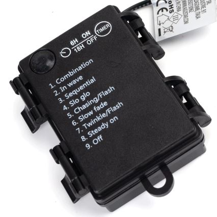 Aigostar -Corrente exterior de Natal LED 150xLED/8 funções 3xAA 15,3m IP44 branco quente