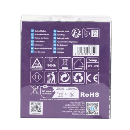 Aigostar -Corrente exterior de Natal LED 300xLED/8 funções 3xAA 15,3m IP44 multicolorida