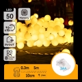 Aigostar - Corrente exterior de Natal LED 50xLED/3xAA/8 funções 5,3 m IP44 branco quente