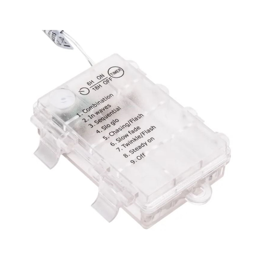 Aigostar - Corrente exterior de Natal LED 100xLED/3xAA/8 funções 10,3 m IP44 branco quente