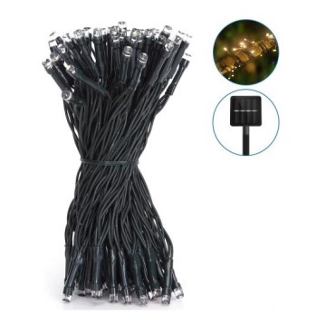 Aigostar - Corrente solar LED 100xLED/12m 300 mAh IP65 branco quente