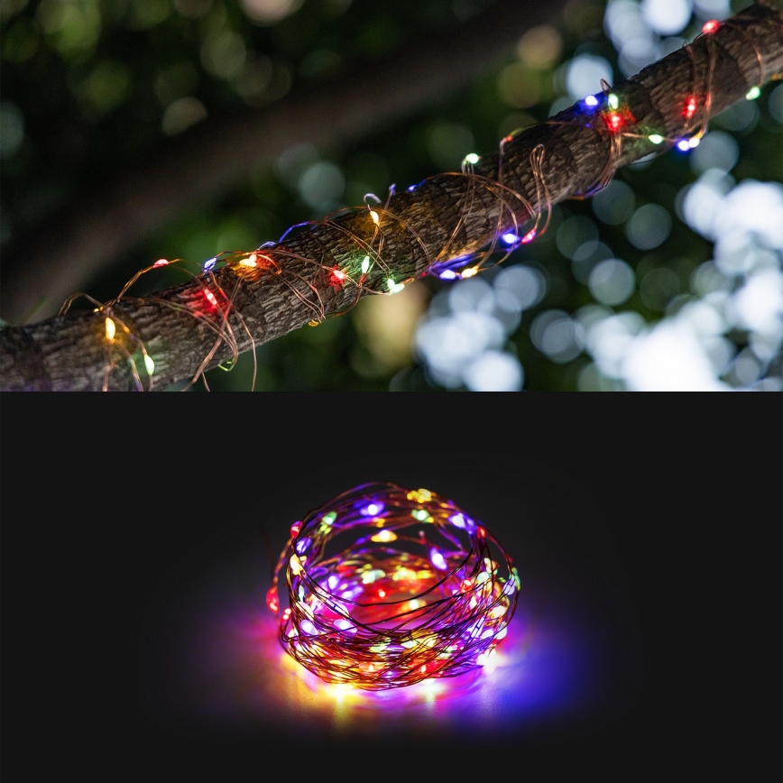 Aigostar - Corrente solar LED LED/8 funções 12m 800 mAh IP65 800 mAh multicolor