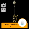 Aigostar - Decoração de Natal LED 10xLED/3xAAA Pai Natal 20 cm