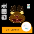 Aigostar - Decoração de Natal LED 218xLED/3xAA IP44 + controlo remoto rena 28 cm