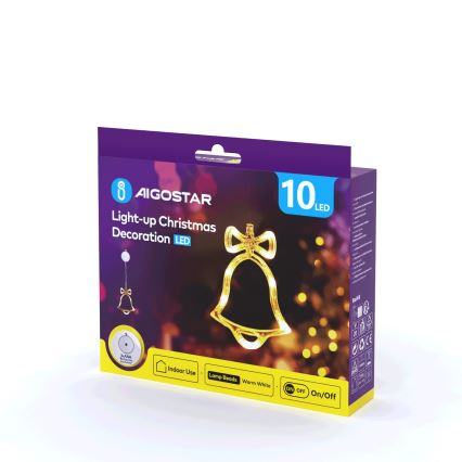 Aigostar - Decoração de Natal LED LED/3xAAA bell 18cm