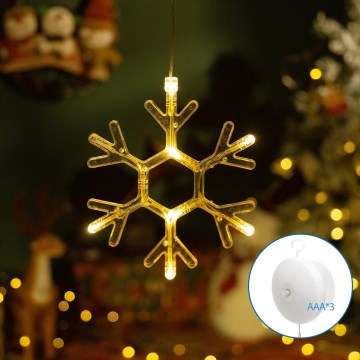 Aigostar - Decoração de Natal LED LED/3xAAA branco quente floco de neve 19cm