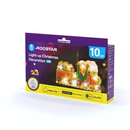 Aigostar - Decoração de Natal LED LED/3xAAA comboio 13,4cm