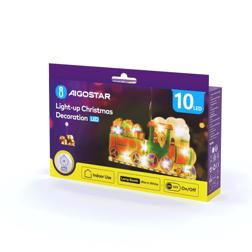 Aigostar - Decoração de Natal LED LED/3xAAA comboio 13,4cm