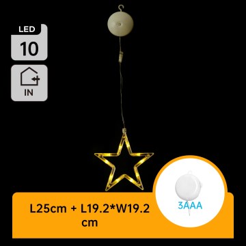 Aigostar - Decoração de Natal LED LED/3xAAA estrela 19cm
