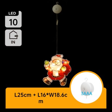 Aigostar - Decoração de Natal LED LED/3xAAA Santa 20cm