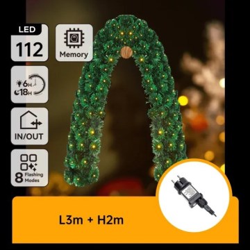 Aigostar - Decoração de Natal LED para exterior 112xLED/3,6W/230V 2m IP44 branco quente