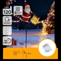 Aigostar - Decoração de Natal LED para exterior 120xLED/3xAA/8 funções 80 cm IP44 Santa/branco quente
