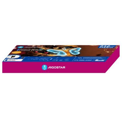 Aigostar - Decoração LED para exterior 246xLED/9W/230V 42 cm IP44 borboleta/azul