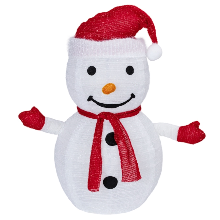 Aigostar - Decoração de Natal LED para exterior 50xLED/3xAA 0,7m IP44 boneco de neve + controlo remoto