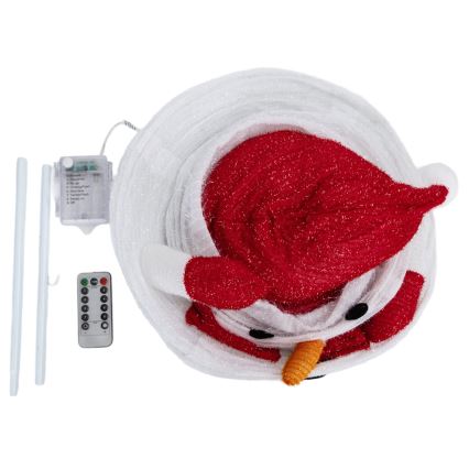 Aigostar - Decoração de Natal LED para exterior 50xLED/3xAA 0,7m IP44 boneco de neve + controlo remoto