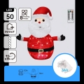 Aigostar - Decoração de Natal LED para exterior 50xLED/3xAA 0,7m IP44 branco frio Papai Noel