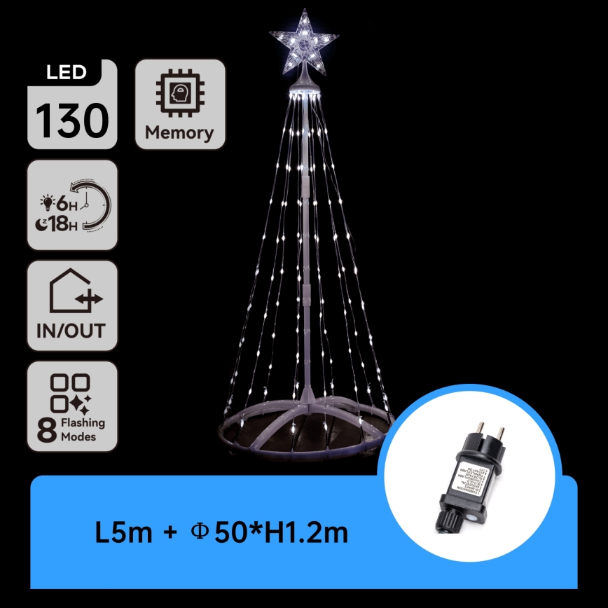 Aigostar - Decoração de Natal LED para Exterior LED/3,6W/230V 120 cm IP44 branco frio